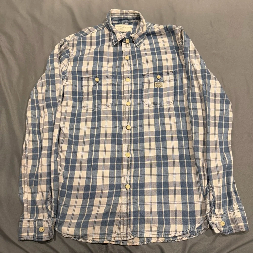 Denim & Supply Ralph Lauren Shirt Mens Medium Blue Plaid Long Sleeve